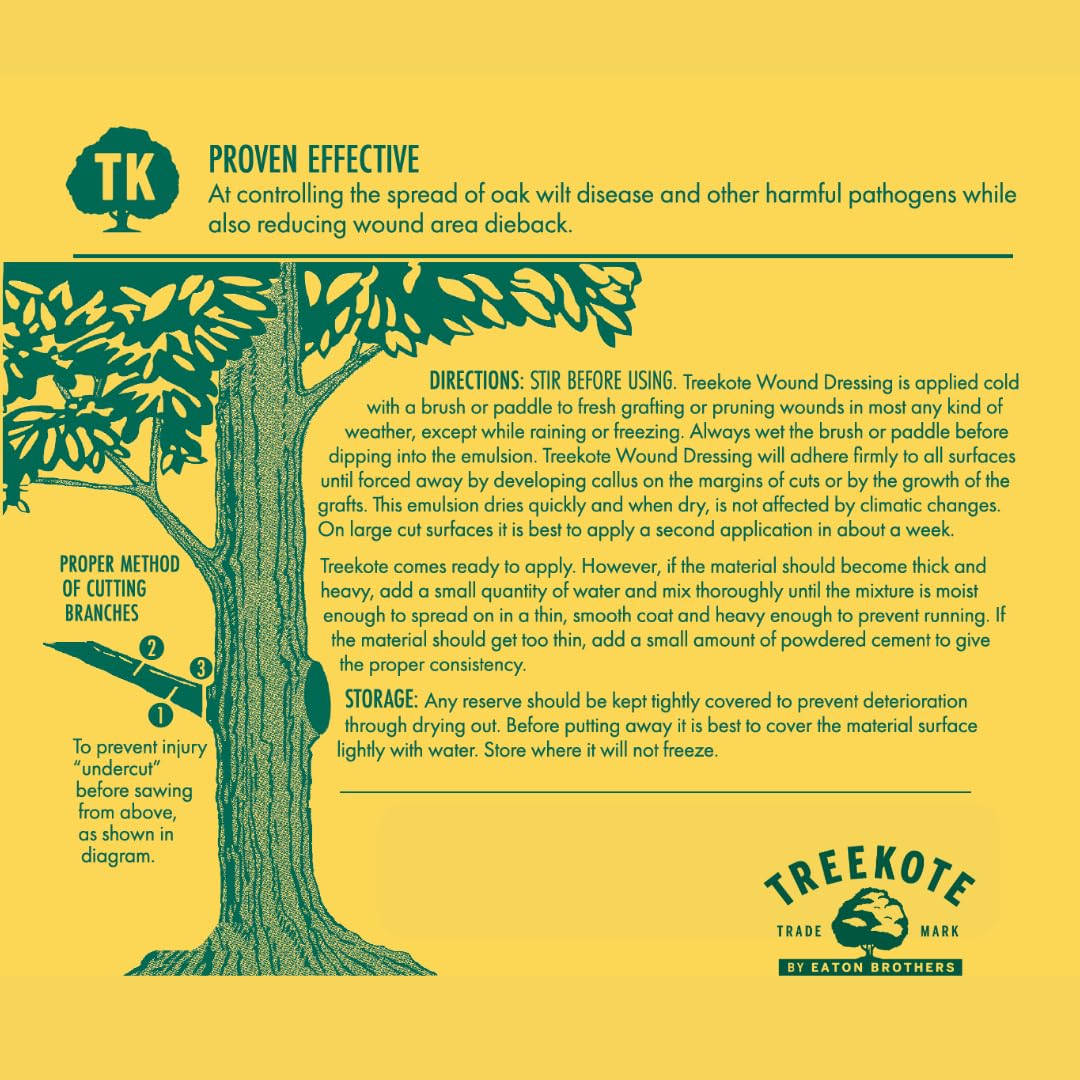 Treekote natural barrier wound image conveys weather and pest protection during healing.