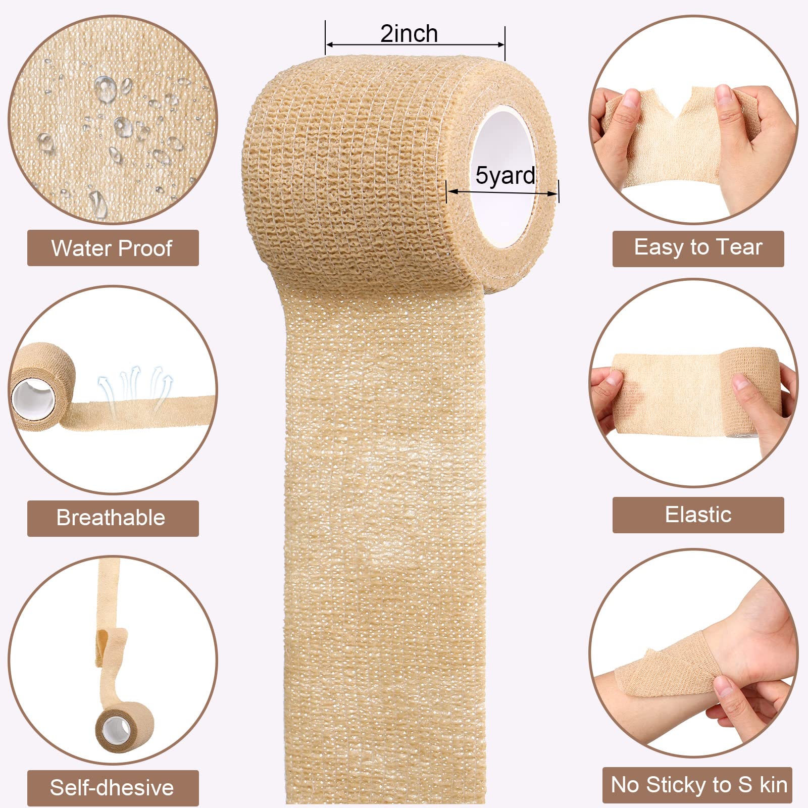 Treela 2-inch elastic bandage roll offering breathable support during activity