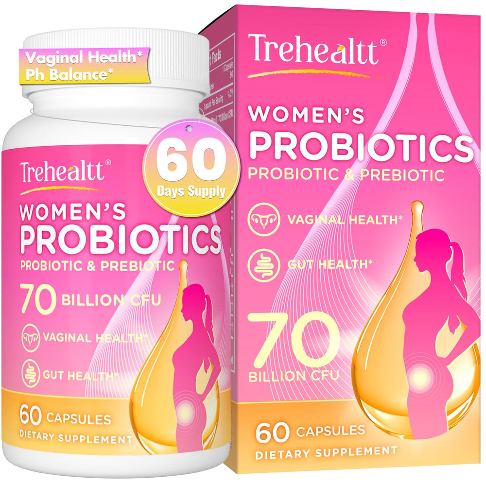 Trehealtt 70B CFUs vaginal probiotic capsules in bottle support daily vaginal balance