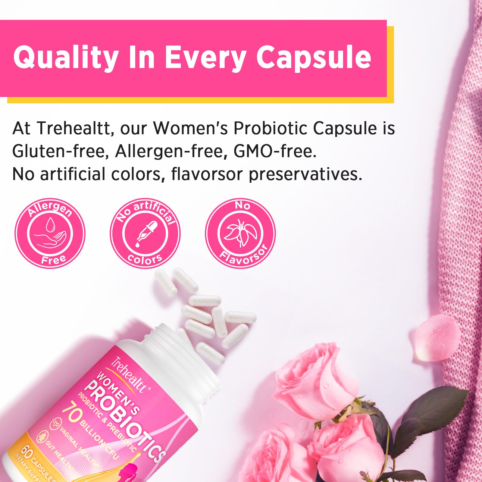 Trehealtt GMO-free formula, soy-free, gluten-free for purity