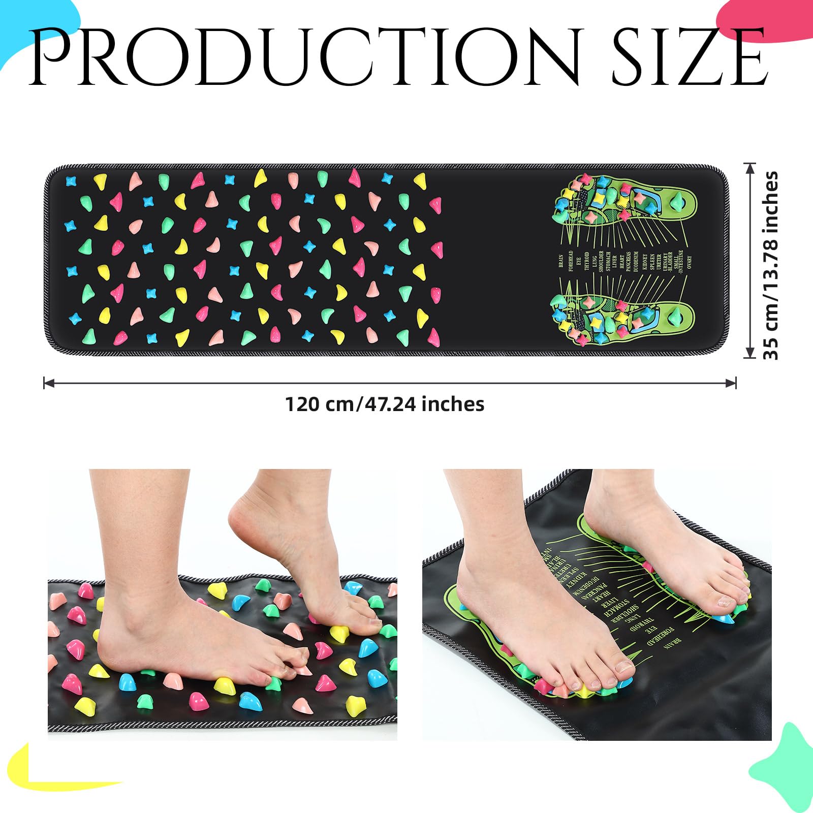 TrelaCo foot massage mat walking section for easy foot stimulation