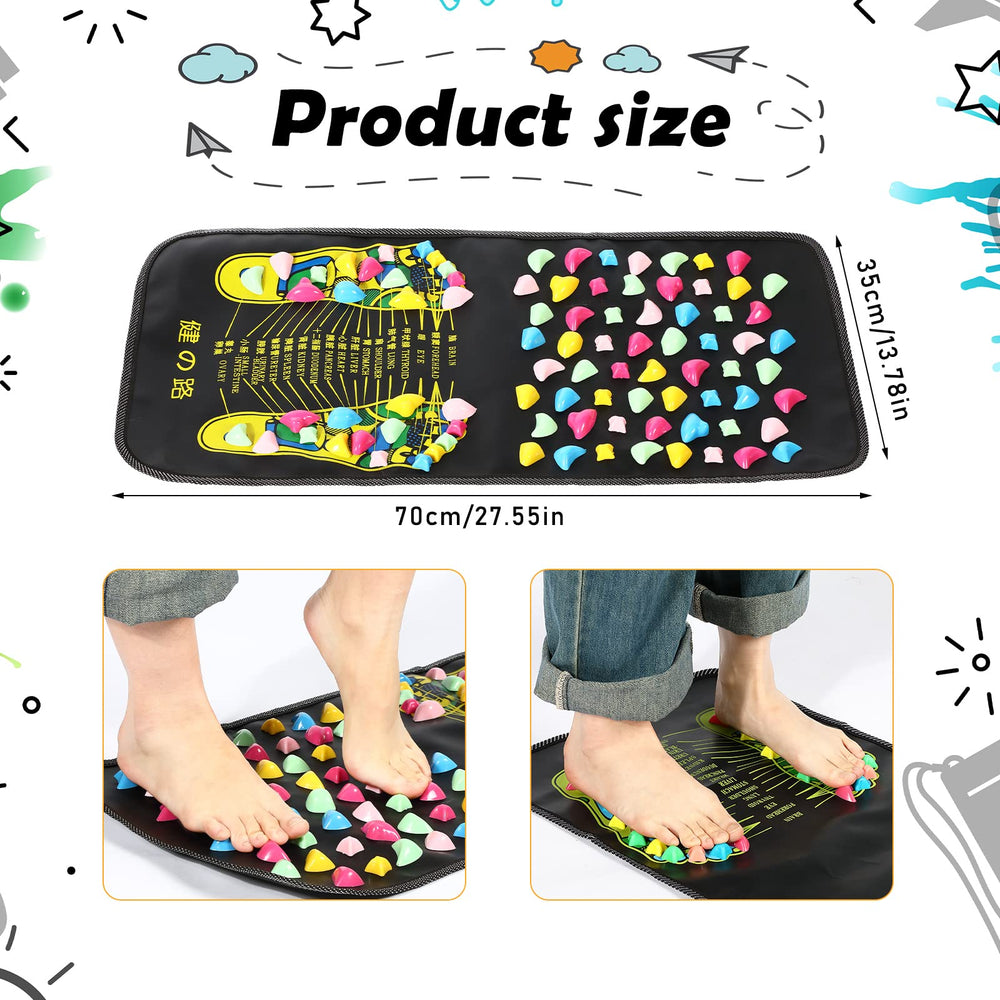 TrelaCo reflexology mat sole massage close-up shows textured stones