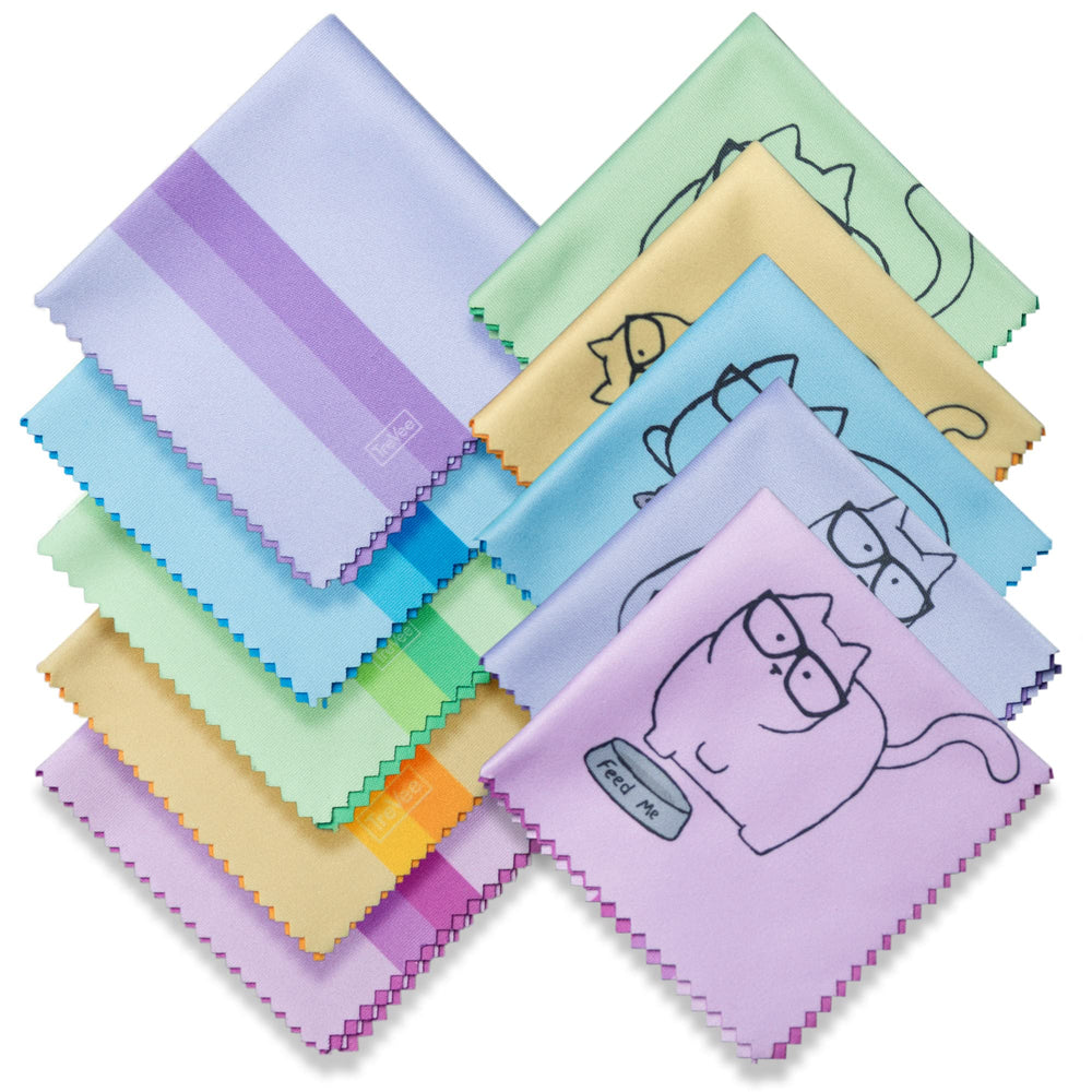 TreVee Kitty microfibra azul limpia gafas y pantallas sin rayas