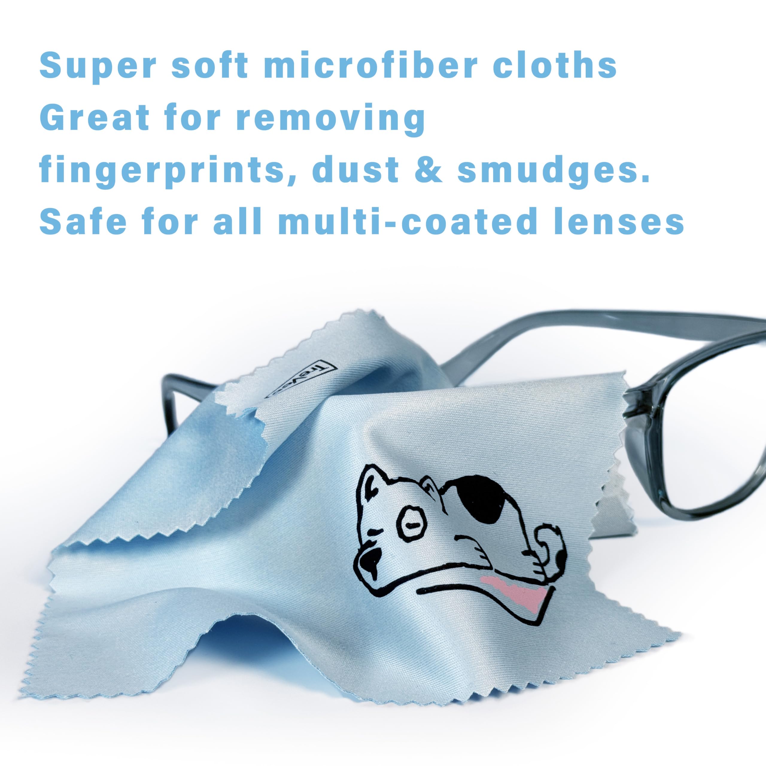 TreVee paño microfibra para lentes, ideal para limpiar sin rayas.