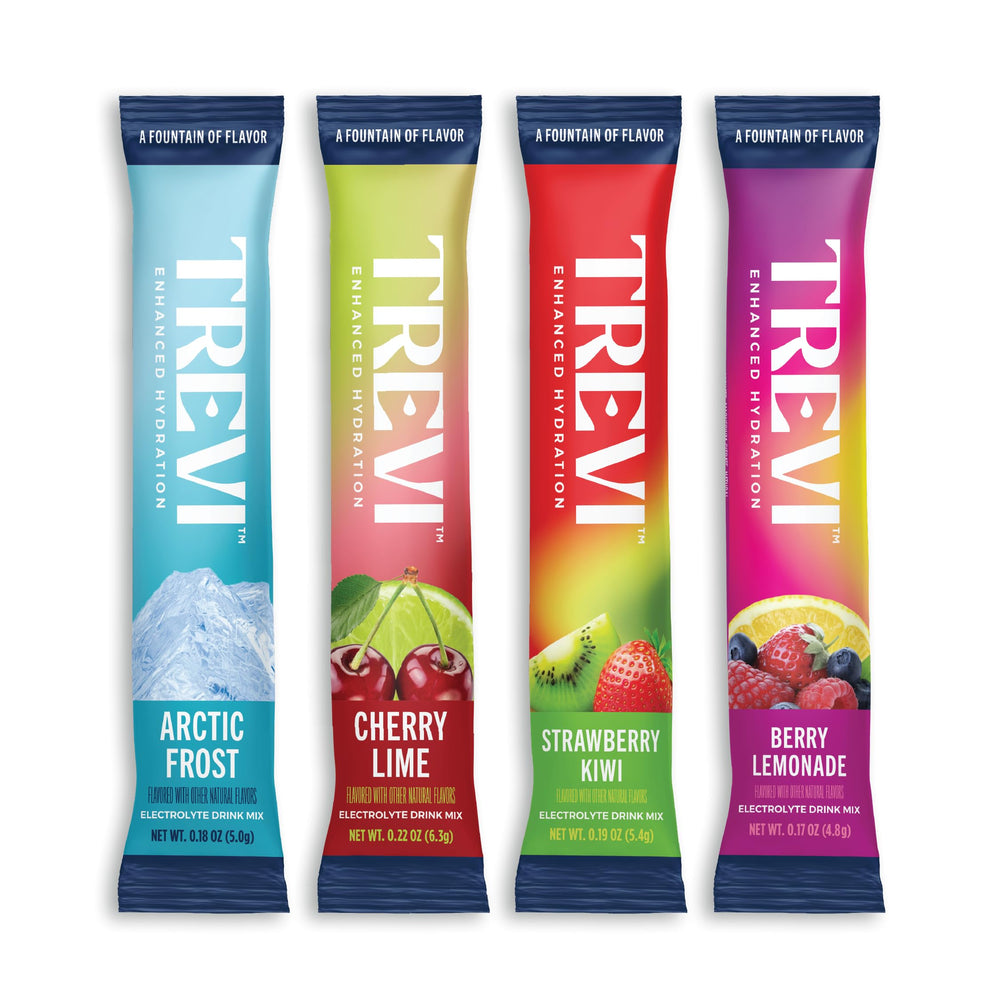 TREVI Sugar Free Electrolytes Cherry Lime stick dissolving in water for flavorful hydration