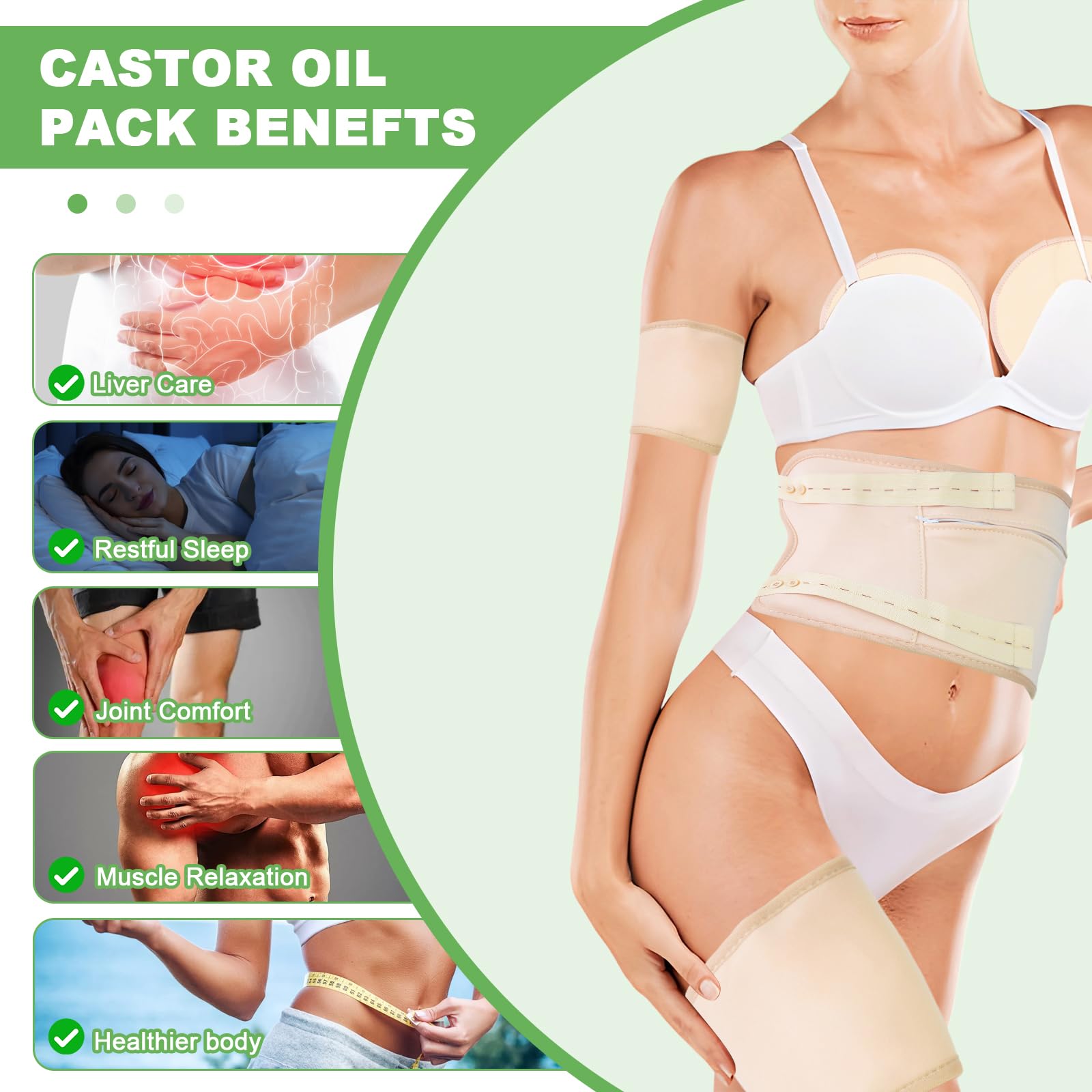 Trevonix Castor Oil Pack Wrap for neck - adjustable fit for relaxed sessions.