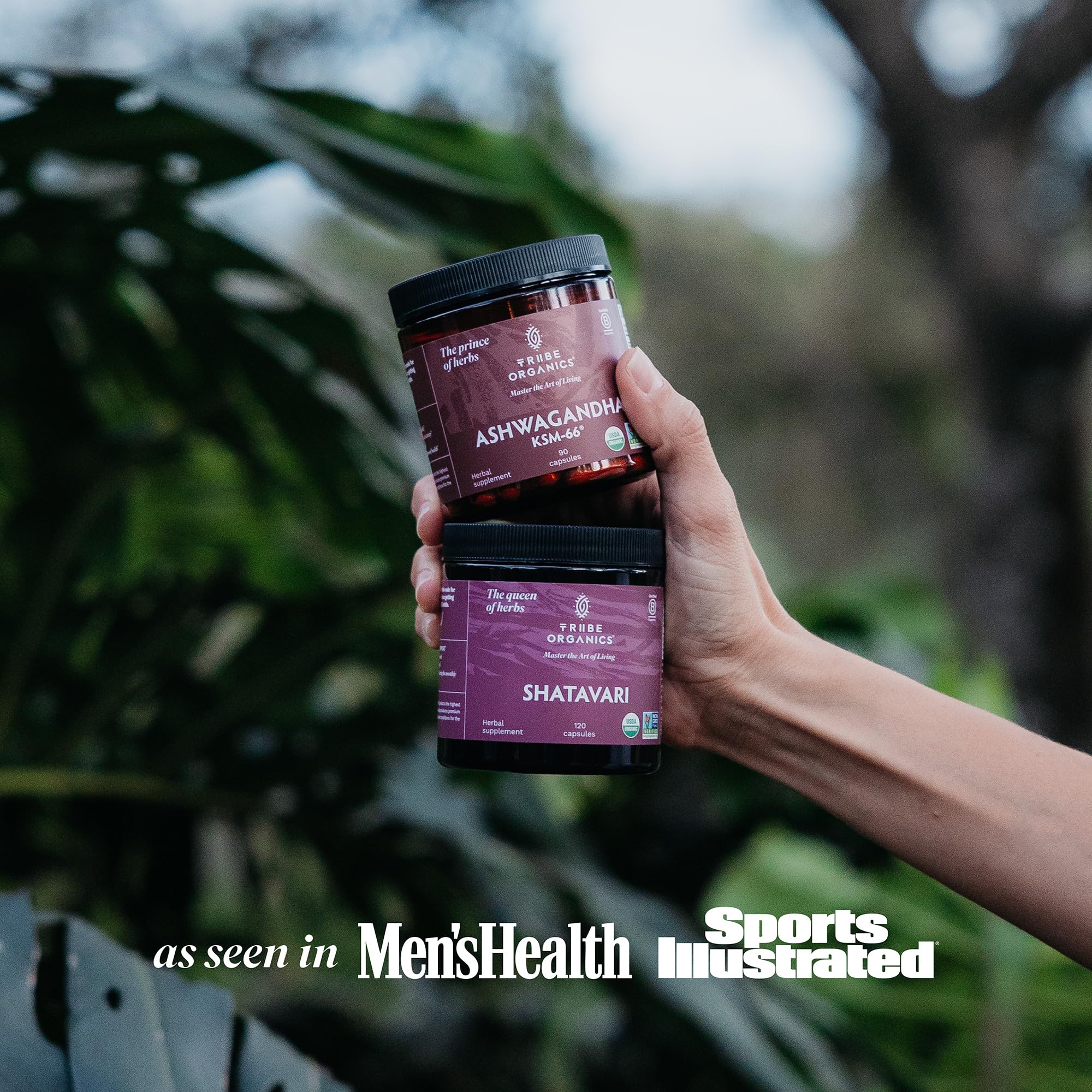 TRIBE ORGANICS Shatavari planet-logo signaling sustainable practices and environmental commitment.