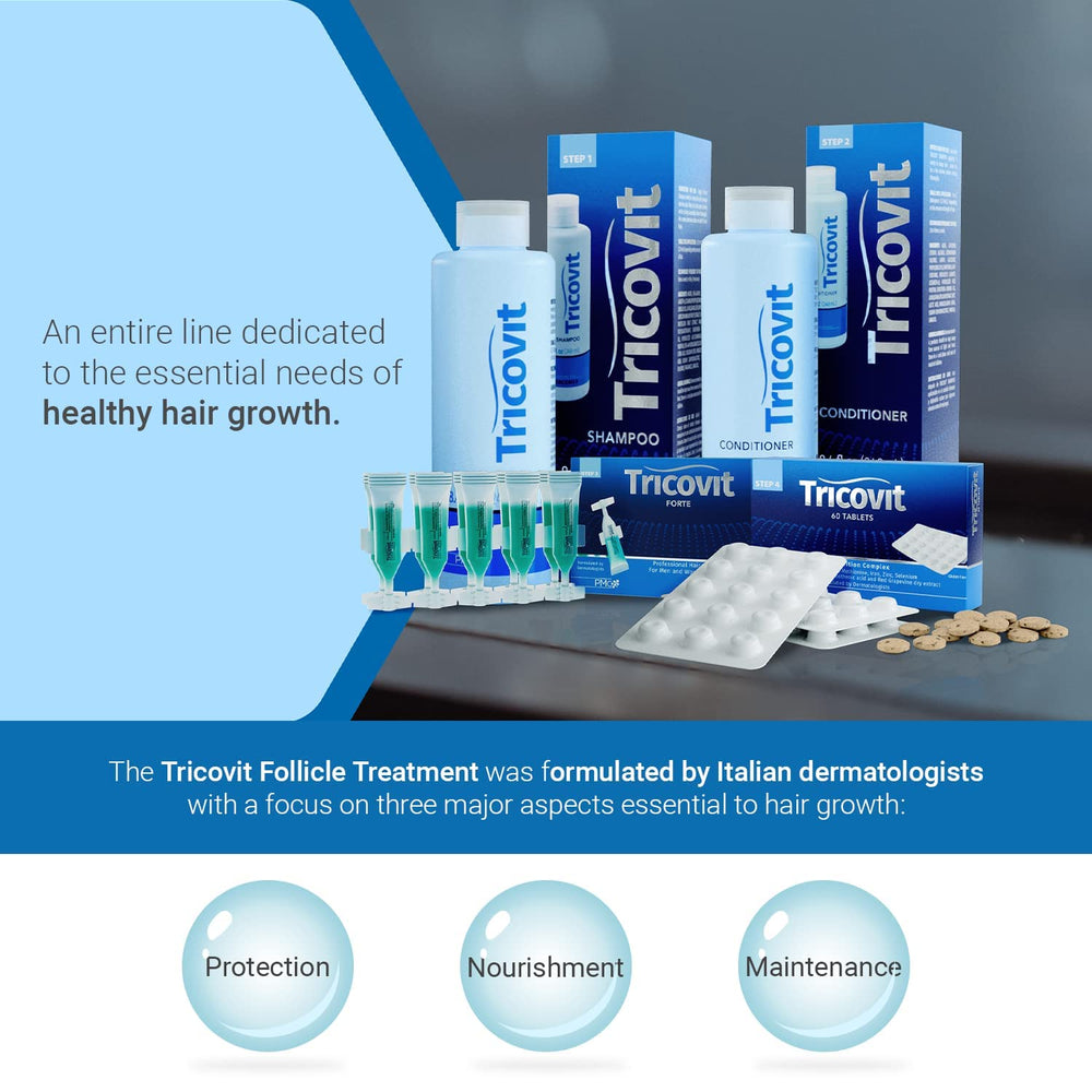 Tricovit 60 tablets bottle information panel.
