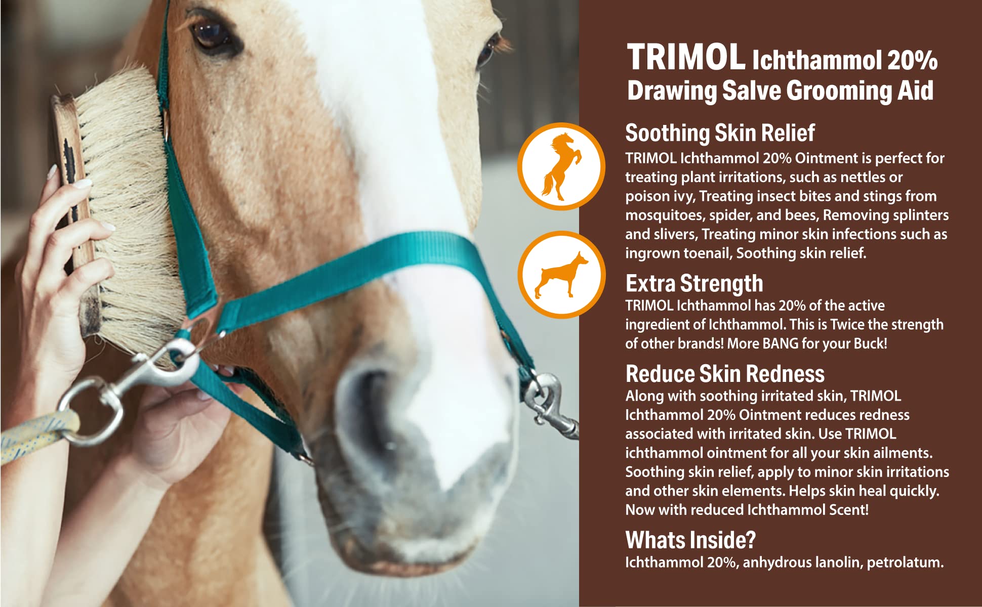 TRIMOL Ichthammol 20% ointment ingredients: lanolin and petrolatum