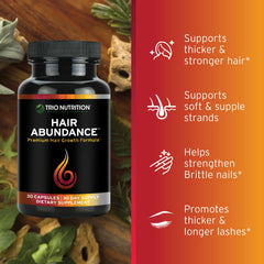 TRIO NUTRITION Hair Abundance hair follicles focus on healthier growth potential.