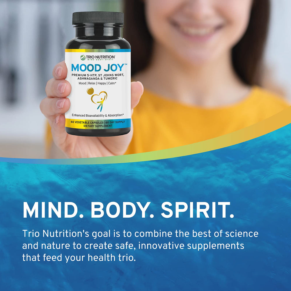 TRIO NUTRITION Trio Mood Joy packaging with lifestyle imagery promoting calm
