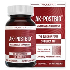 Triquetra AK-Postbio bottle pour shows a simple daily gut health routine