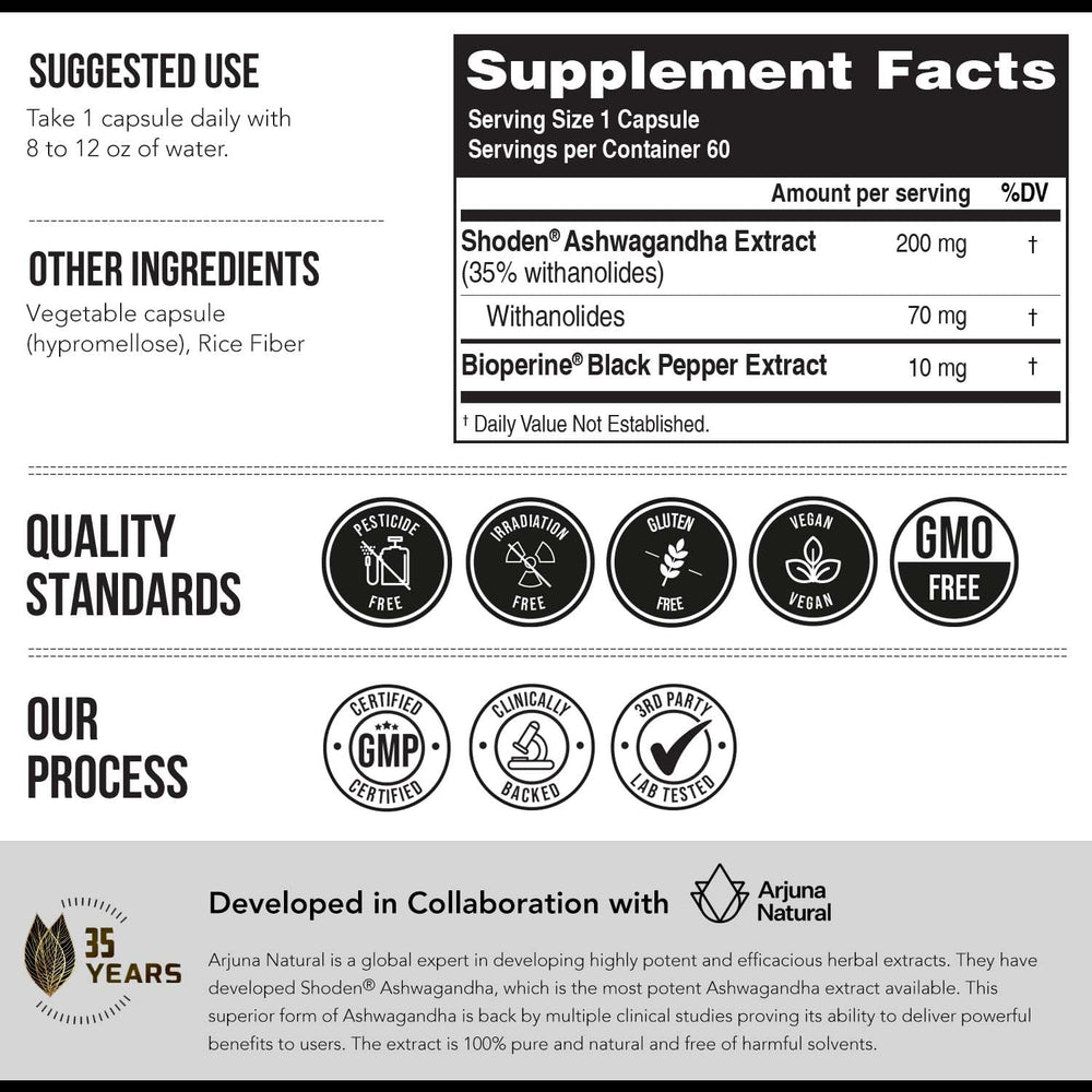 Quality testing seal confirms Triquetra Ashwa-70 third-party verification for purity and potency.