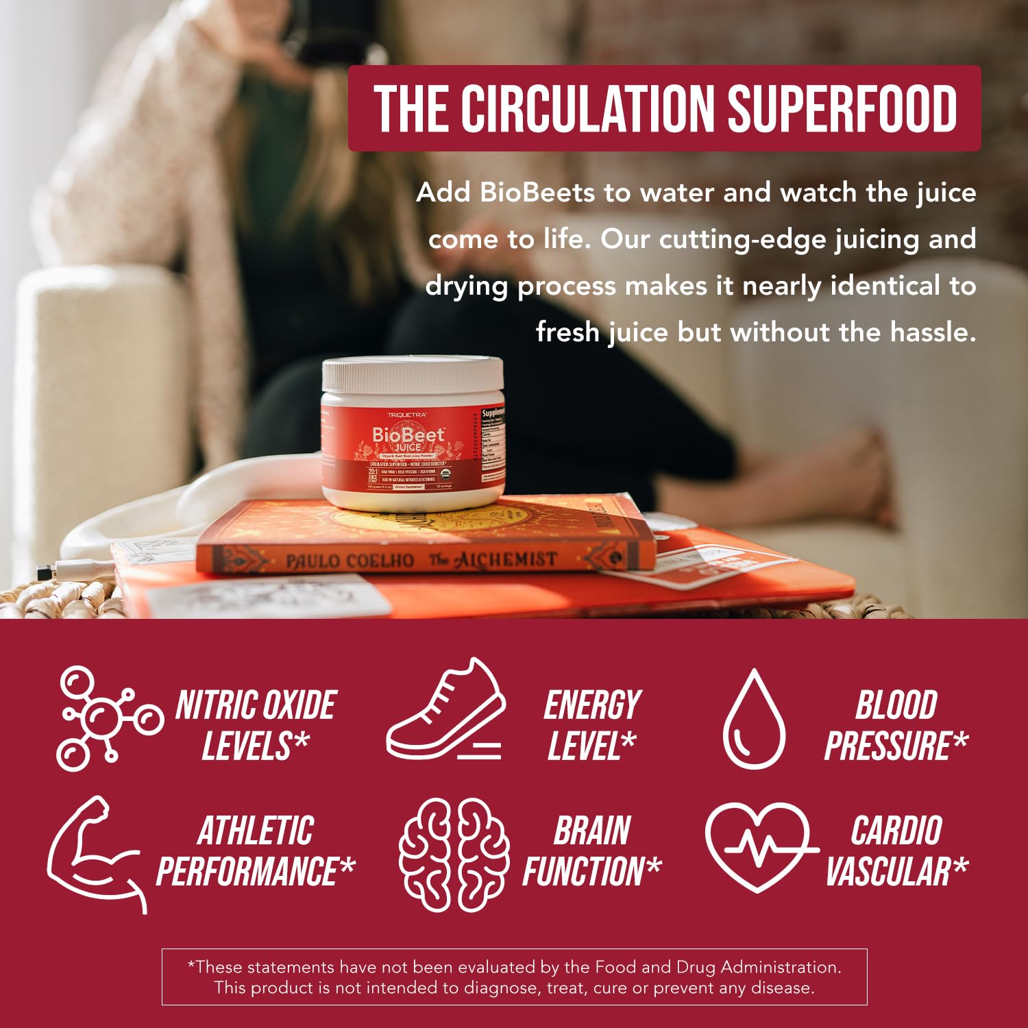 Measuring scoop showing convenient serving for daily BioBeet nutrition.
