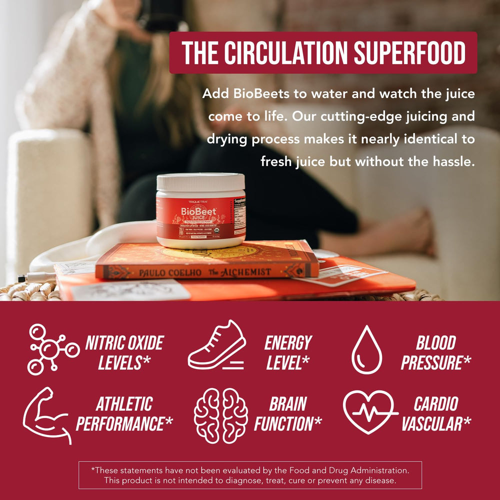 Measuring scoop showing convenient serving for daily BioBeet nutrition.