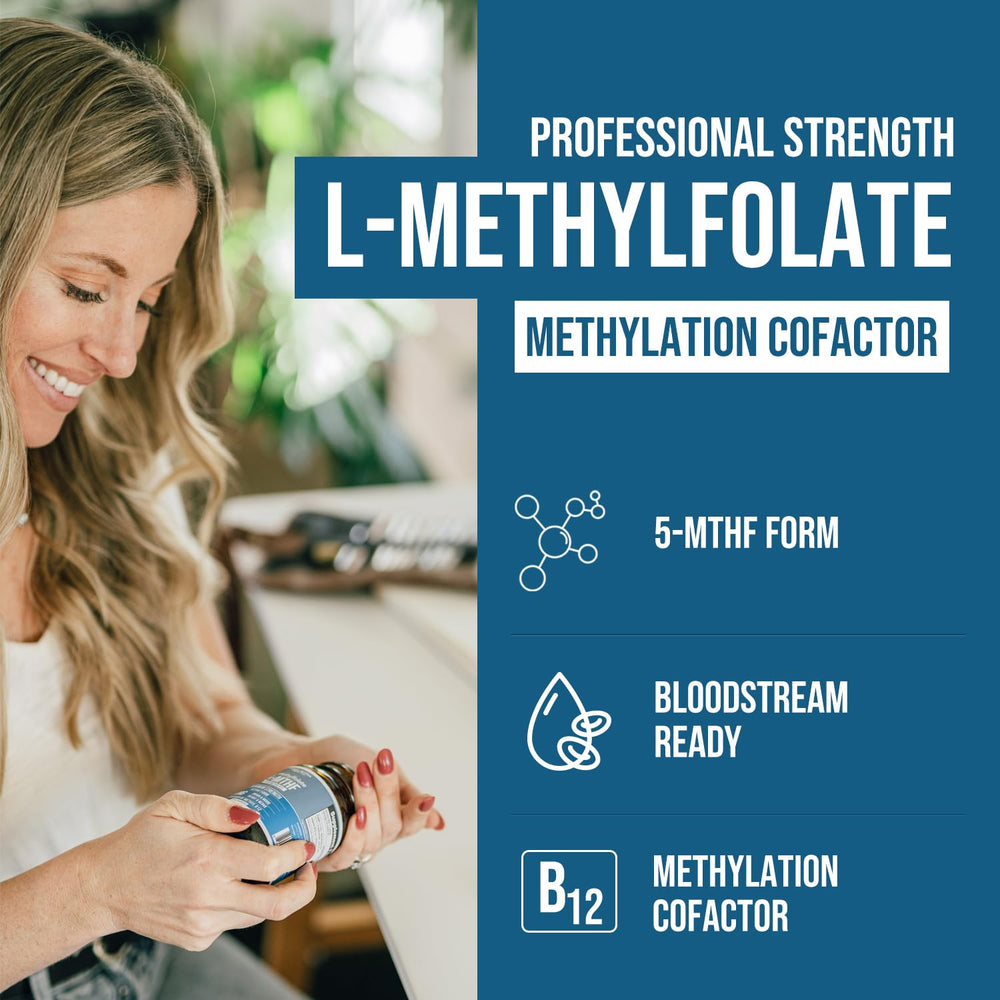 Triquetra Health 5-MTHF calcium salt capsules for easy, fast-acting folate support.