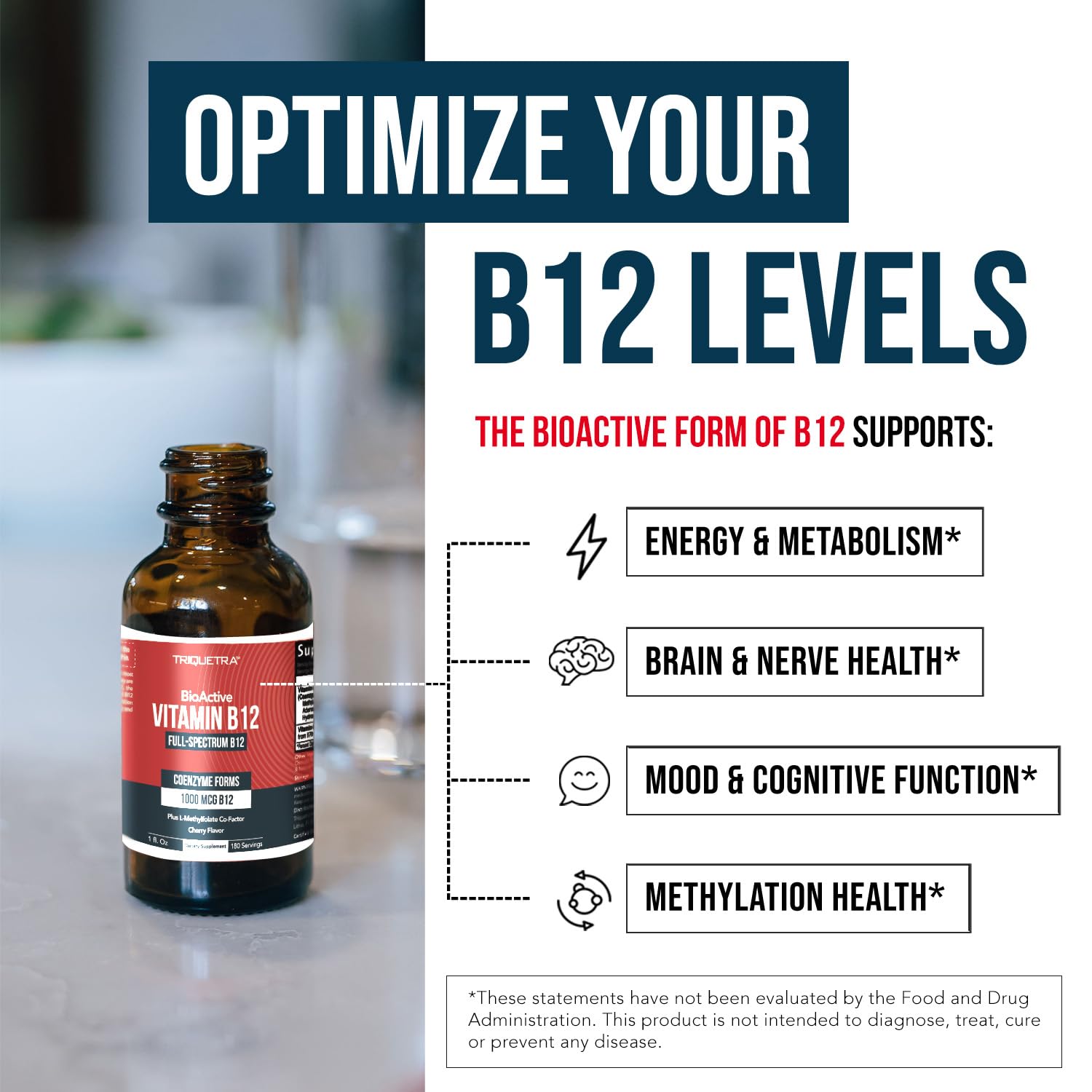 Triquetra Health B12 L-Methylfolate cofactor detail highlights essential synergy.