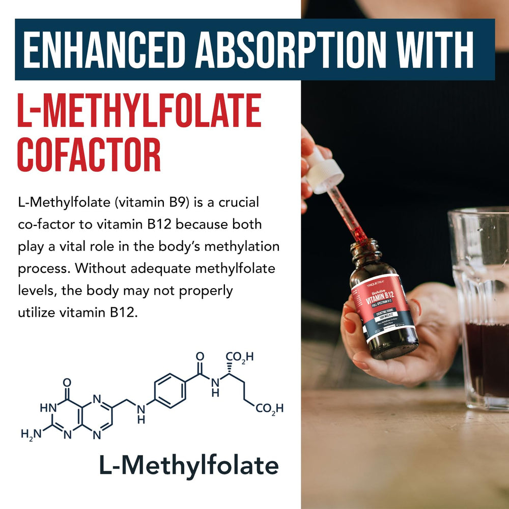 Triquetra Health methylcobalamin B12 supports essential body utilization.