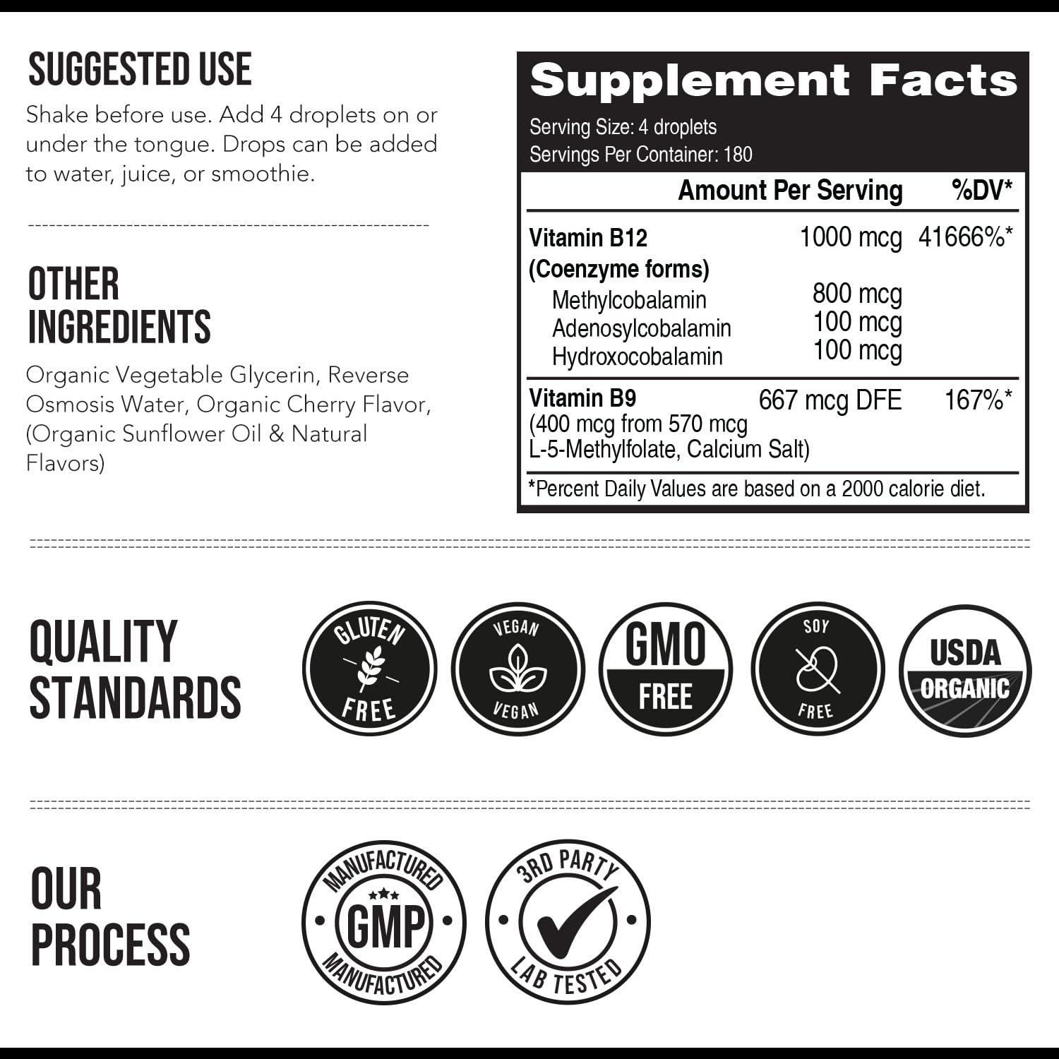 Triquetra Health organic vegan cherry flavor B12 supplement.