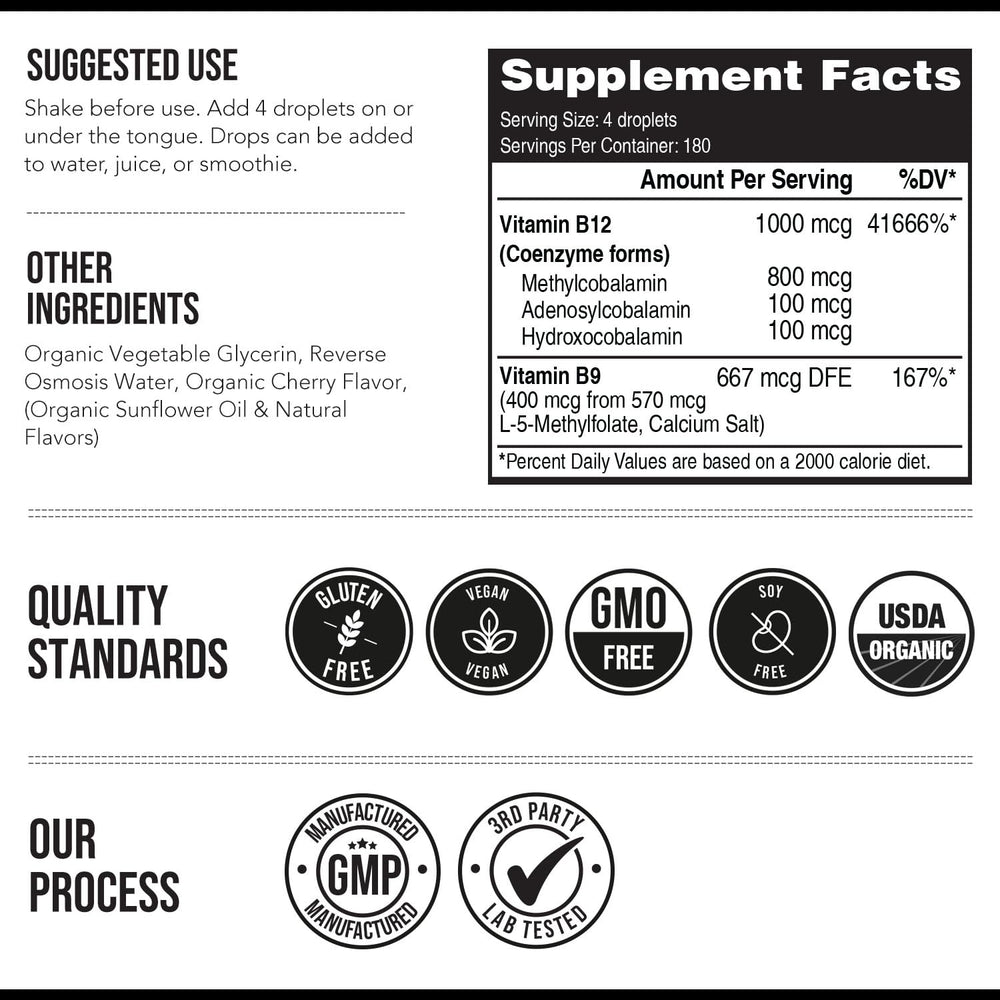 Triquetra Health organic vegan cherry flavor B12 supplement.