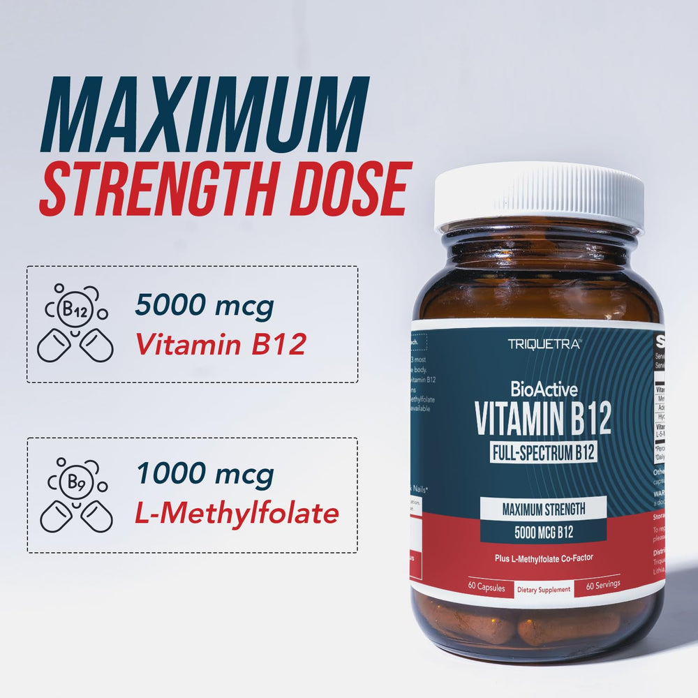 Triquetra Health B12 vegan non-GMO label.