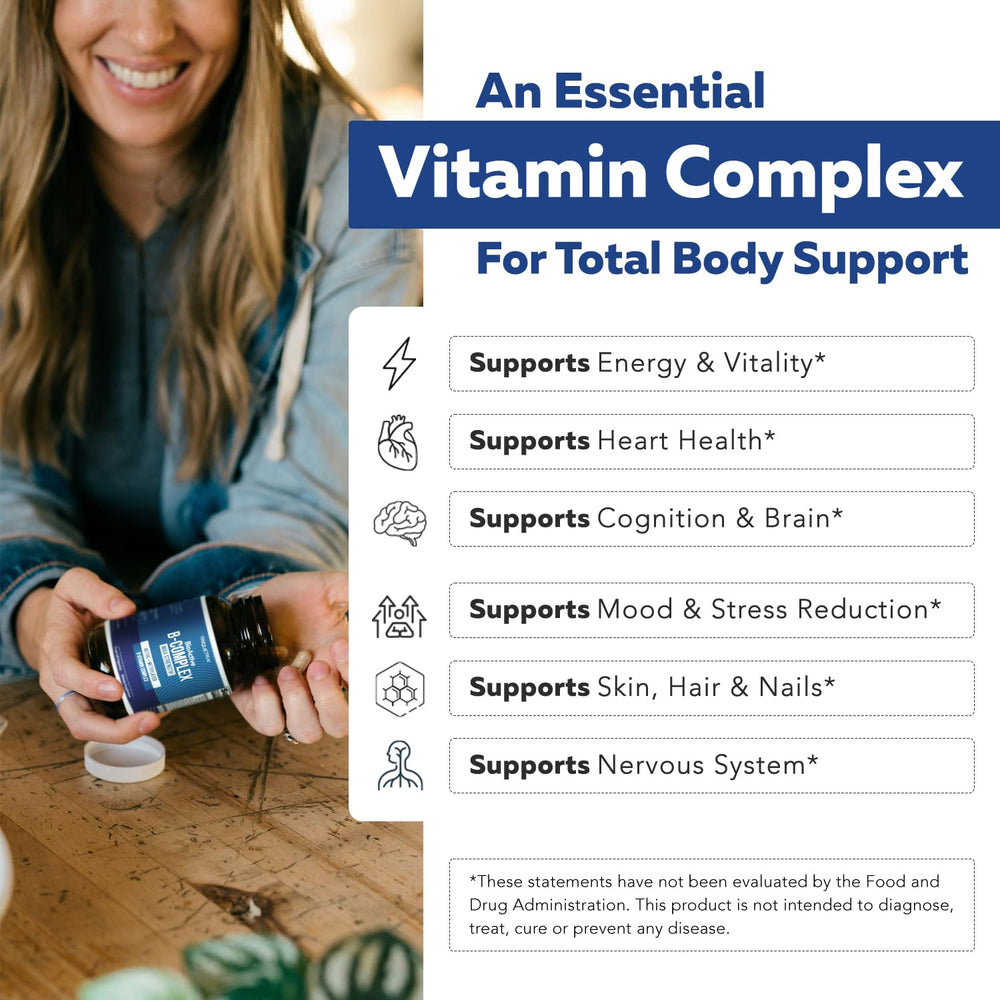 Triquetra Health BenfoPure B1 bottle illustrates premium thiamine form aiding nerve function and metabolism.