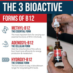 Triquetra Health BioActive B12 sublingual liquid absorbed quickly under tongue.
