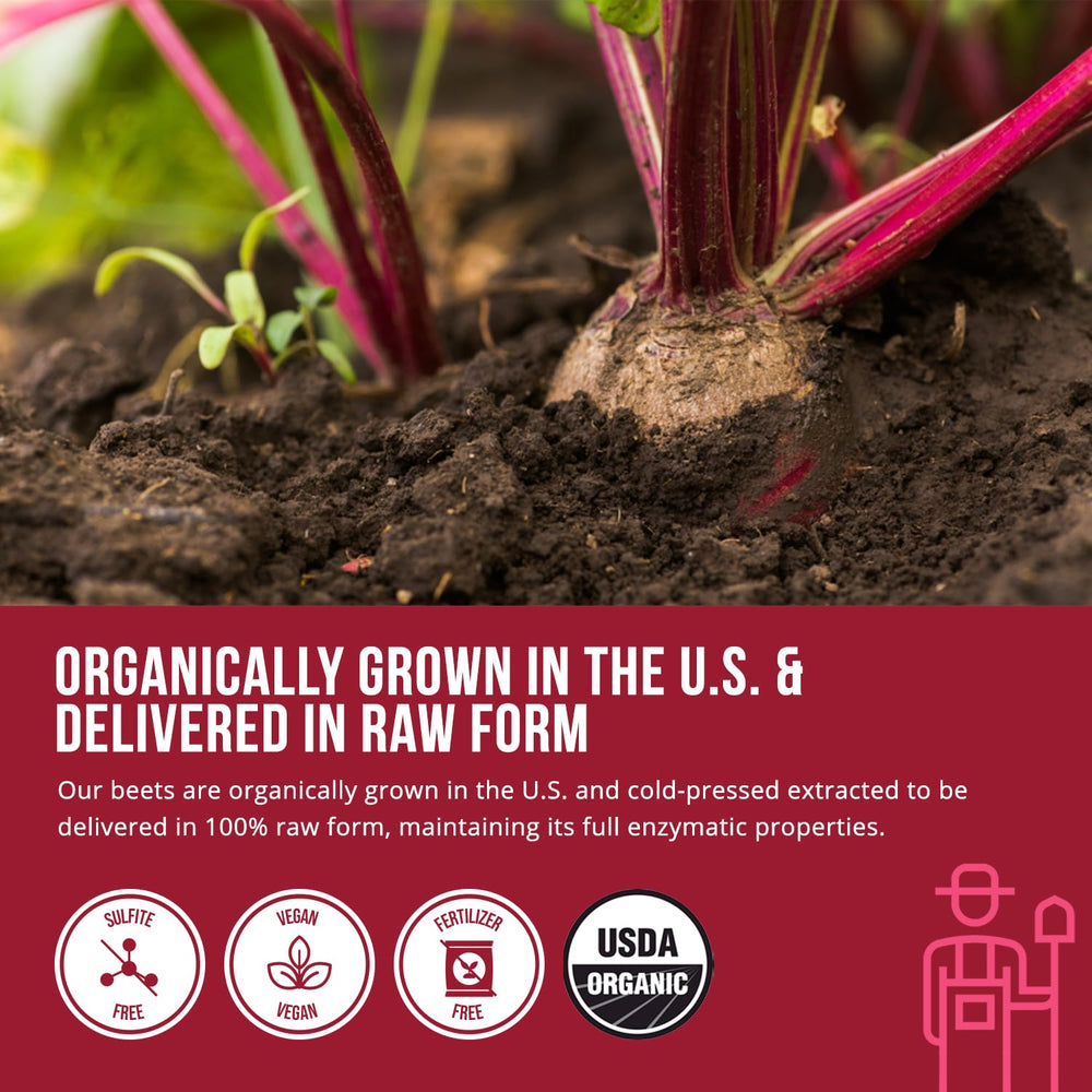 USA-grown field imagery reinforces BioBeet quality and origin