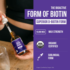 Triquetra Health Biotin liquid sublingual dropper for quick absorption.