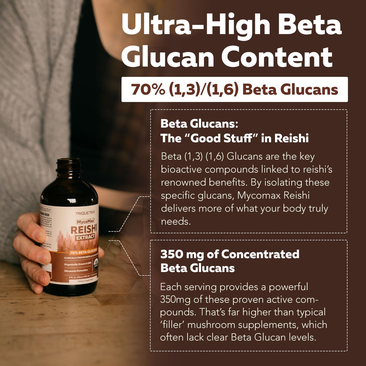 Triquetra Health Cordyceps tincture bottle highlights energy potential.