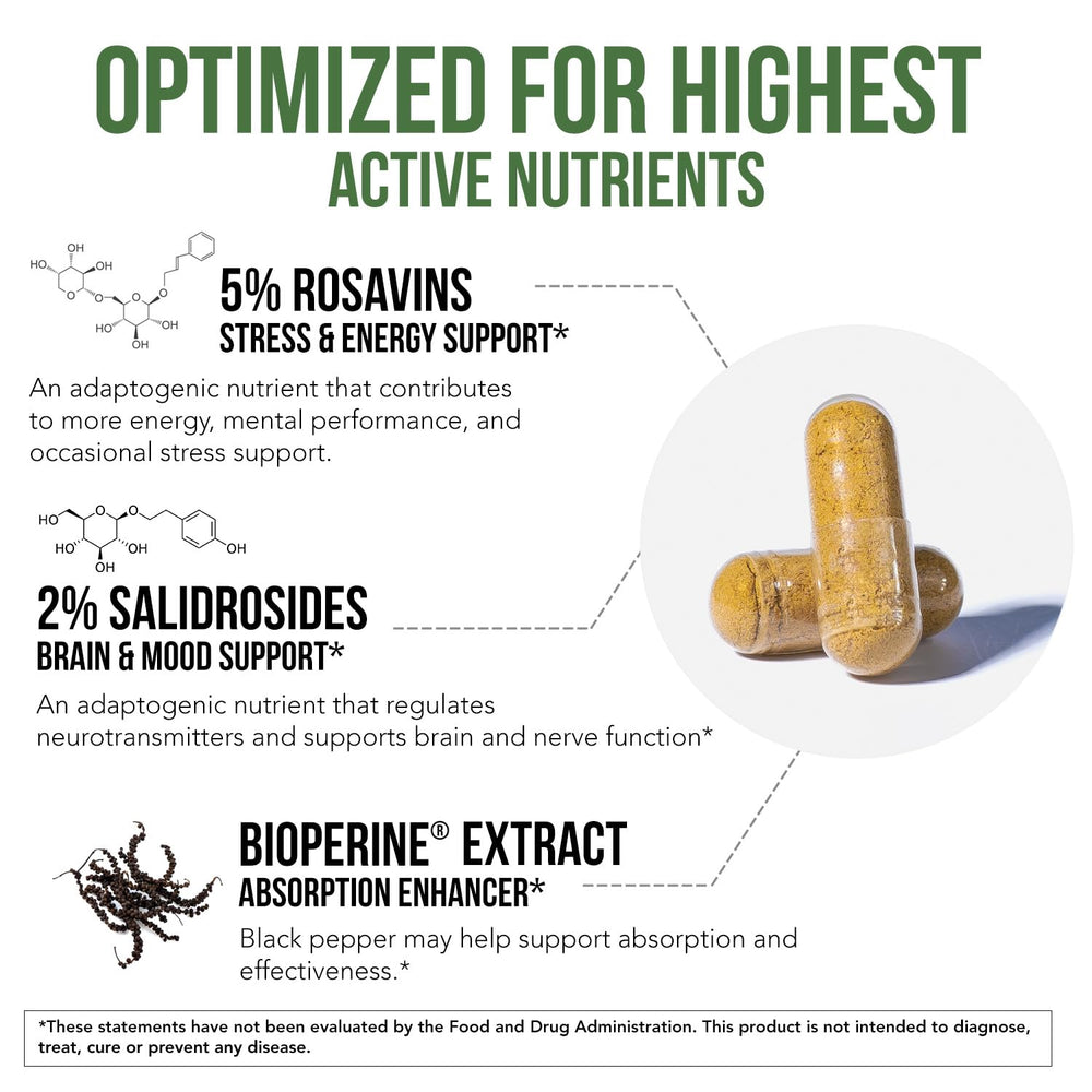 DNA verified label confirms species and origin of Triquetra Health rhodiola