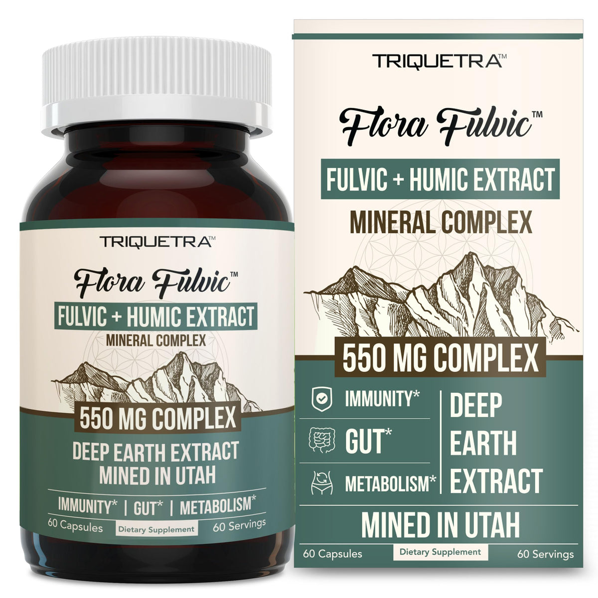 Triquetra Health Flora Fulvic capsule close-up highlighting trace minerals for daily energy support