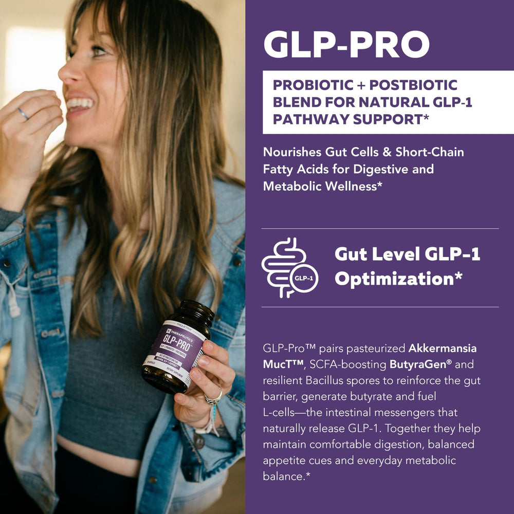 GLP-Pro bottle front displays branding and easy dosage for everyday support.