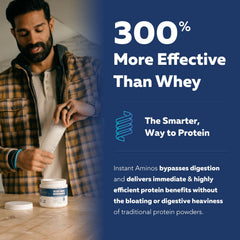 Triquetra Health Instant Aminos bottle pour highlights quick amino fueling with zero digestion.