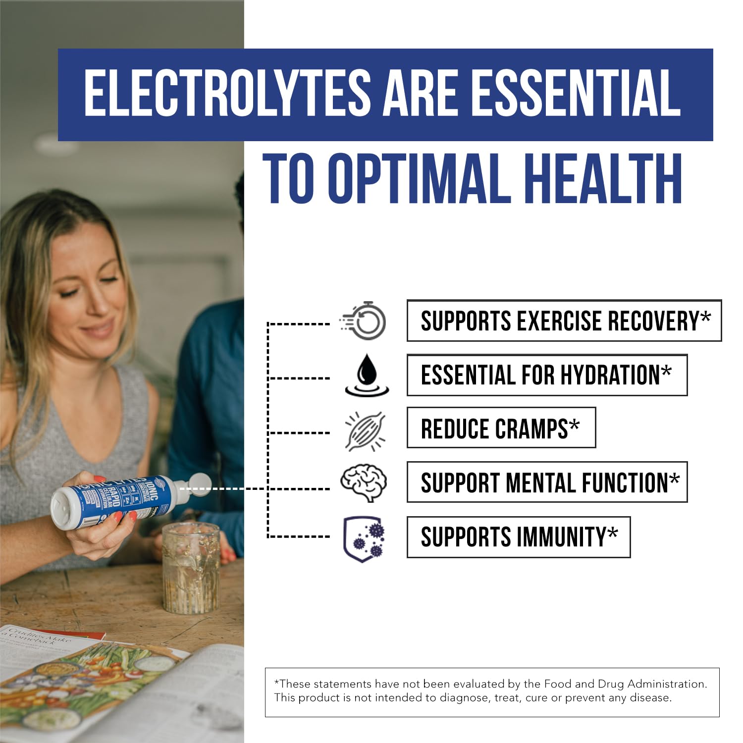 Athlete drinking Ionic Lytes during workout for sustained hydration and focus.