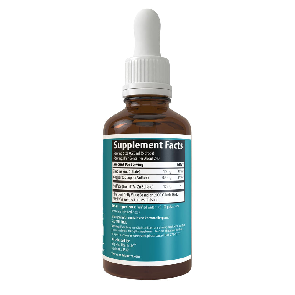 Triquetra Health Ionic Zinc Copper used by family at table for routine supplementation