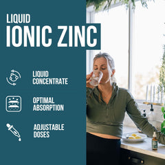 Triquetra Health Ionic Zinc drops highlight immediate bioavailability for fast absorption.