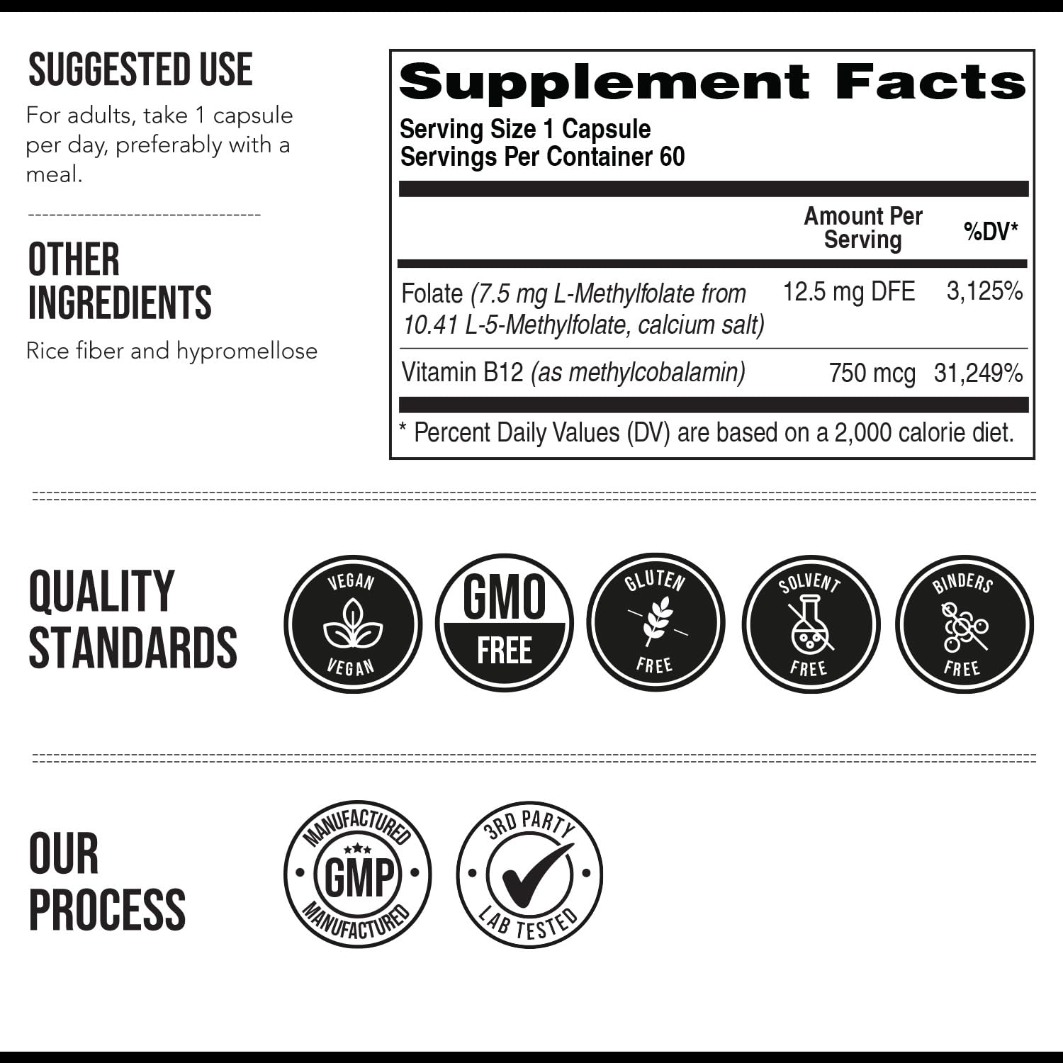 Triquetra Health L Methylfolate capsules zoom showing capsule texture.