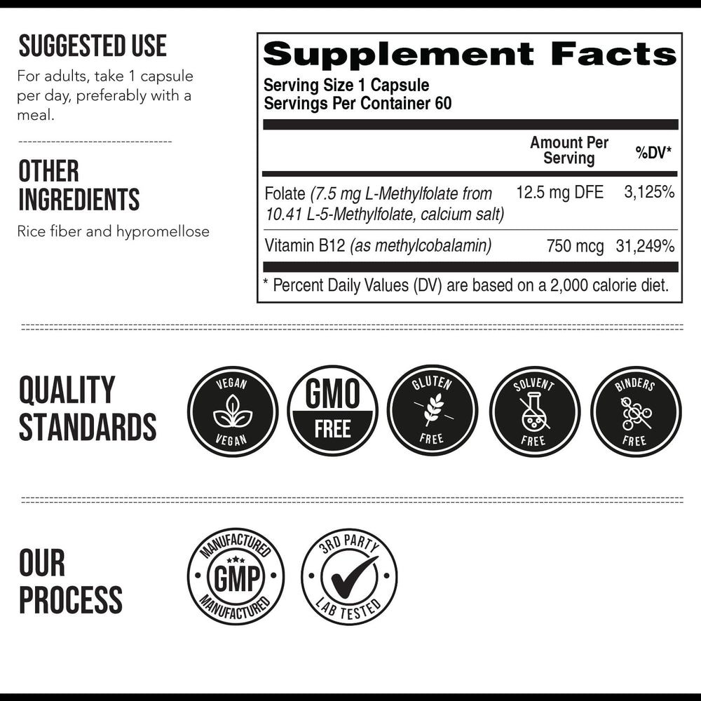 Triquetra Health L Methylfolate capsules zoom showing capsule texture.