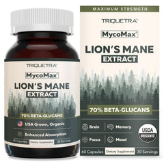 Triquetra Health MycoMax bottle front view for daily focus and mental clarity.
