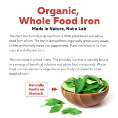 Triquetra Health organic iron bottle on table for convenient use