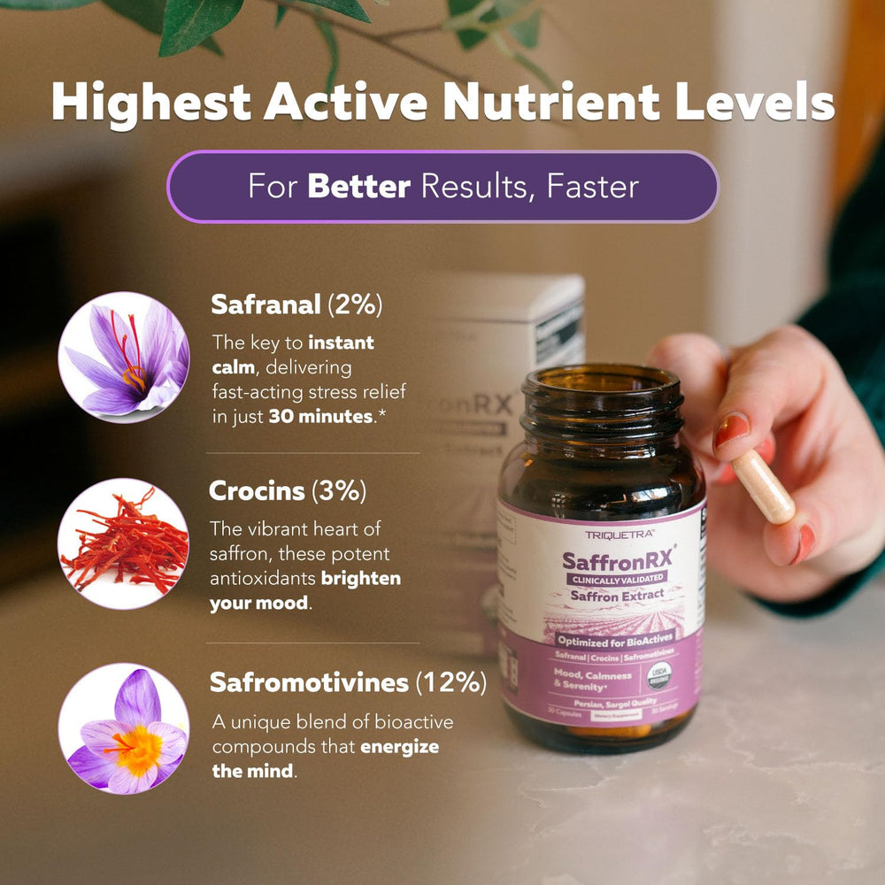 Triquetra Health Organic Saffron Extract label confirms organic certification