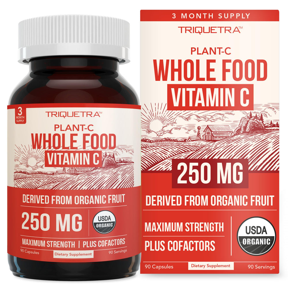 Triquetra Health Organic Vitamin C from fruit source supports natural immune wellness.