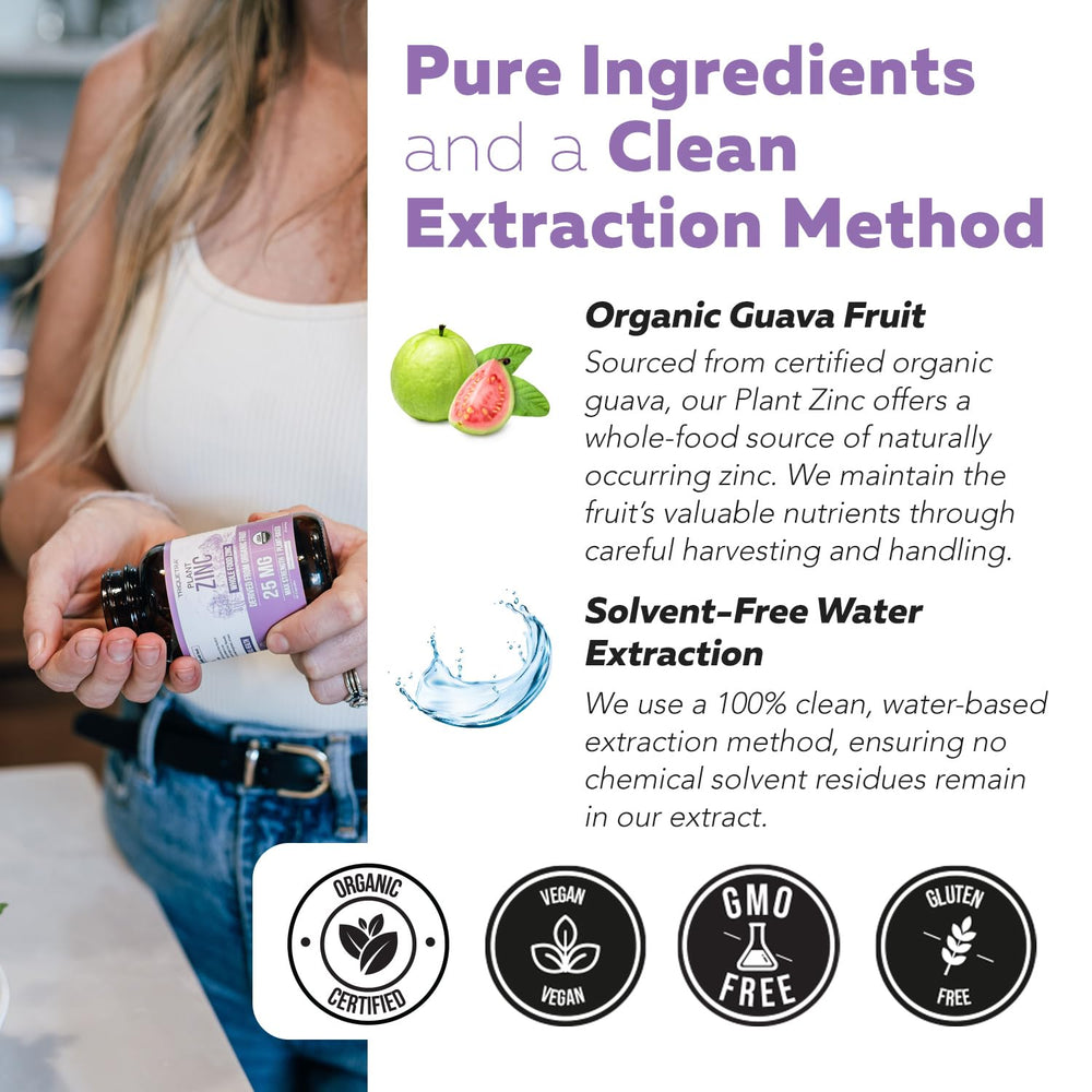 Third party testing seal on Triquetra Health Organic Zinc 25 mg package
