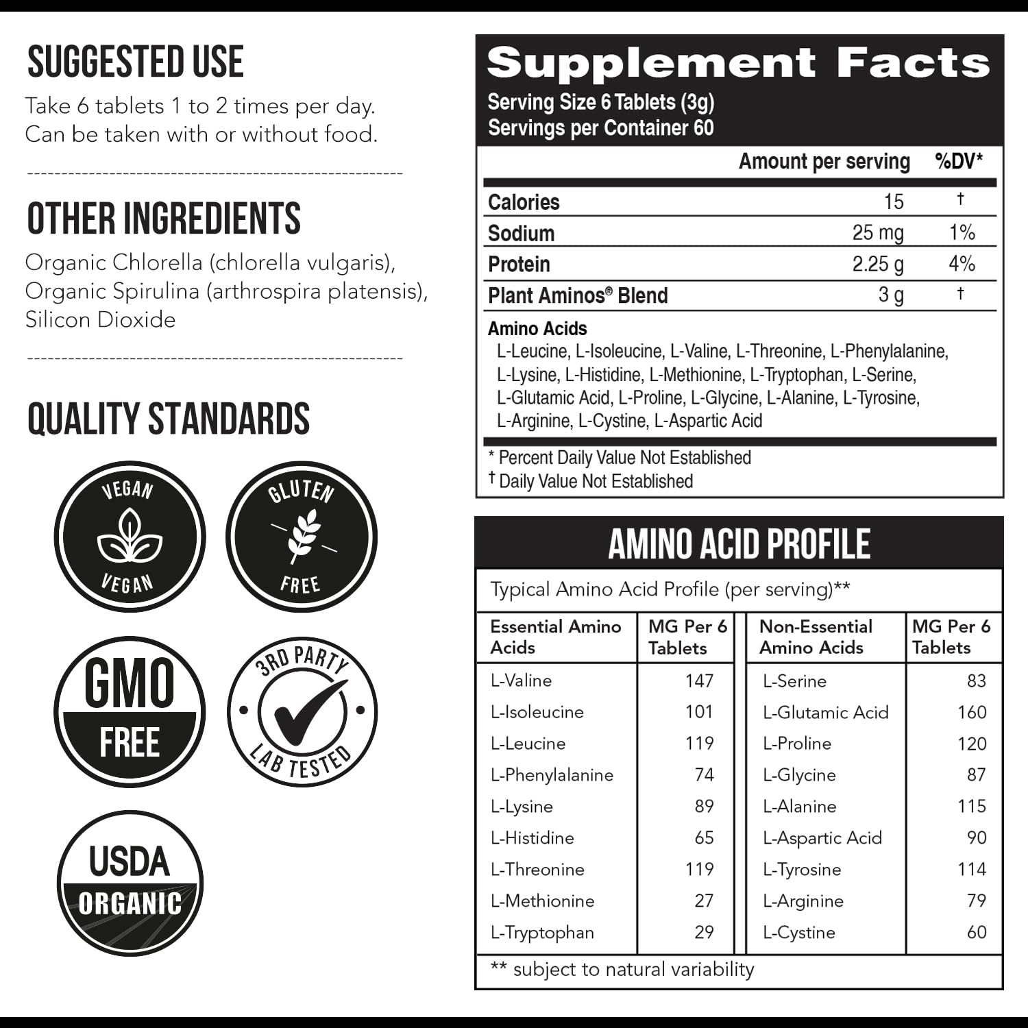 Triquetra Health Plant Aminos scoop for easy daily serving of amino acids.