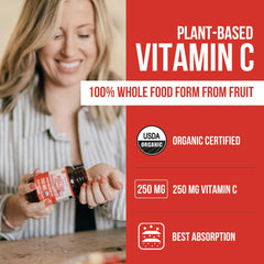 Triquetra Health Plant C capsule close-up highlights high-strength plant-based vitamin C.