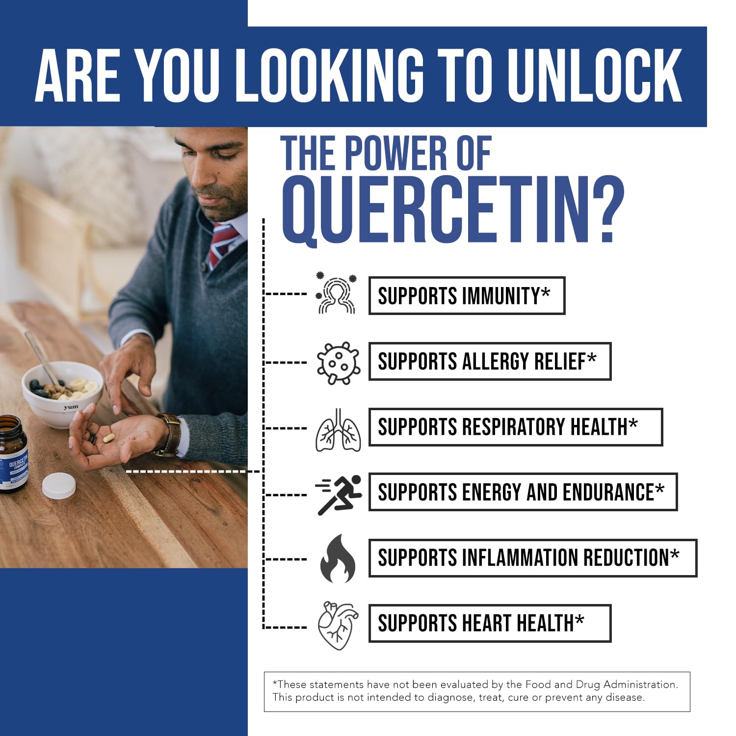 Made in USA Quercetin Complete bottle showcasing GMP manufacturing standards