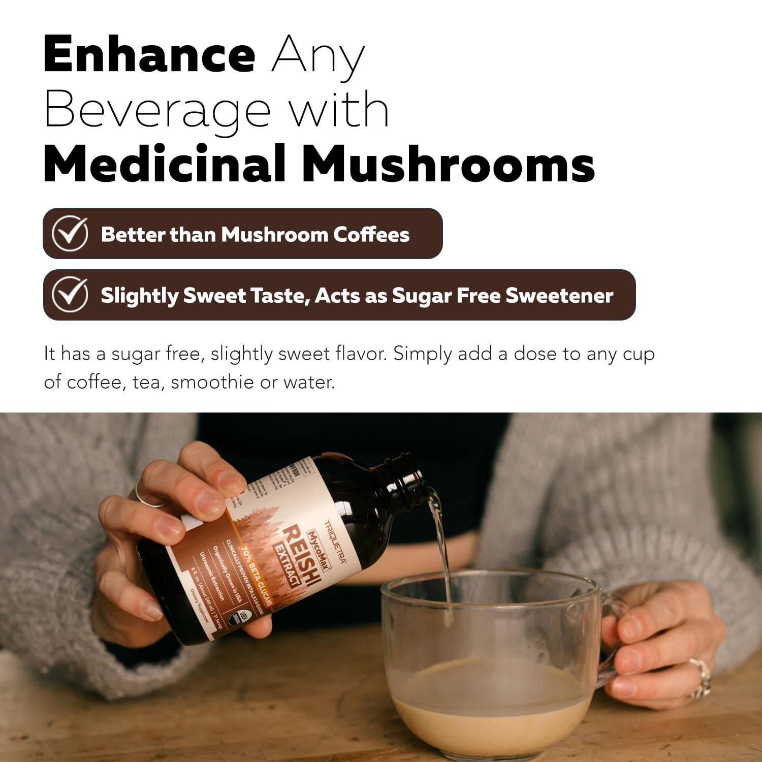 Triquetra Health Reishi mushrooms on display suggest longevity and balance.