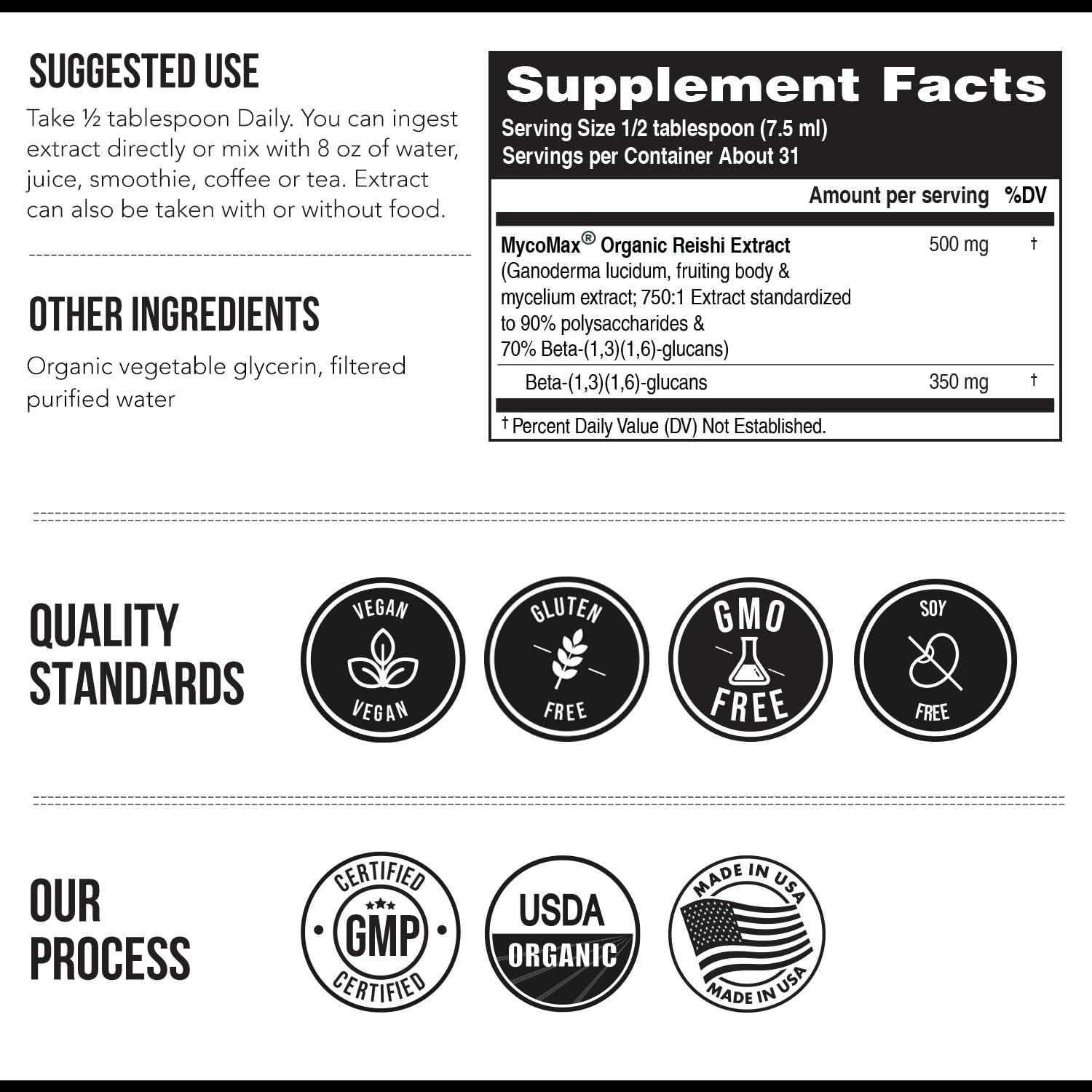 Triquetra Health Reishi ultrasonic extraction label scene emphasizes purity.