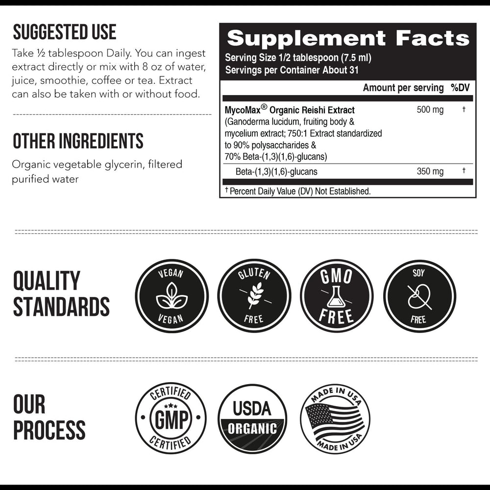 Triquetra Health Reishi ultrasonic extraction label scene emphasizes purity.